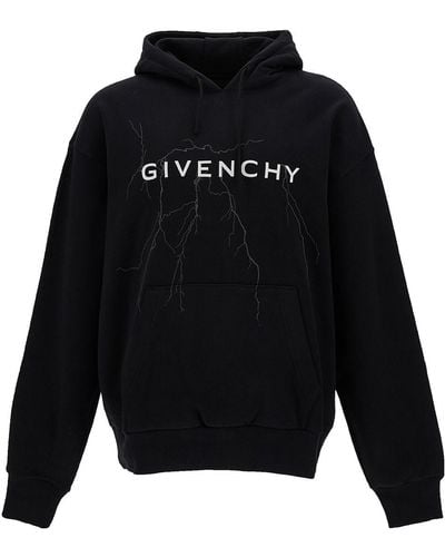 Givenchy Hoodie With Logo And Lighting Motif - Black