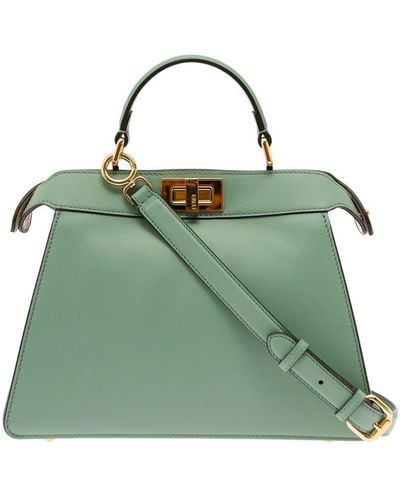 Fendi 'peekaboo Iseeu Medium' Light Handbag With Shoulder Strap In Leather Woman - Green