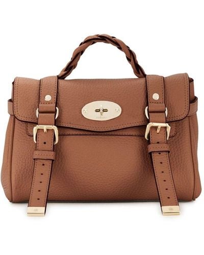 Mulberry Mini Alexa Heavy Crossbody Bag In Leather - Brown