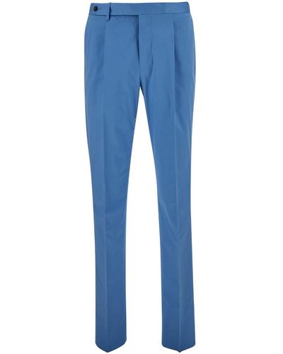PT Torino Light Slim Fit Tailoring Trousers - Blue