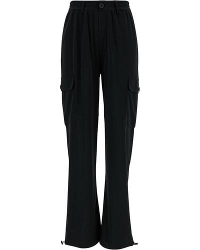 Twin Set Cargo Trousers With Oval T Patch - Black