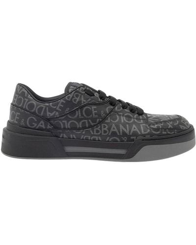 Dolce & Gabbana Sneakers portofino in tela stampata - Nero
