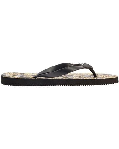 Versace Couture Flip-flops With Embossed Logo In Black Pvc Man