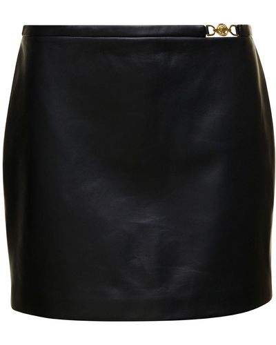 Versace Leather Mini Skirt - Black