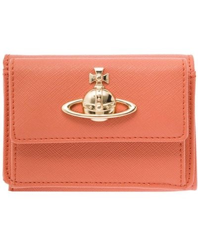 Vivienne Westwood Trifold Wallet With Orb Detail - Orange