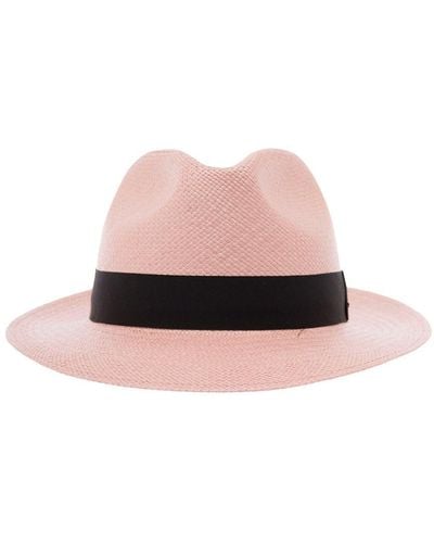 Saint Laurent Petit Waikiki Panama Hat - Pink