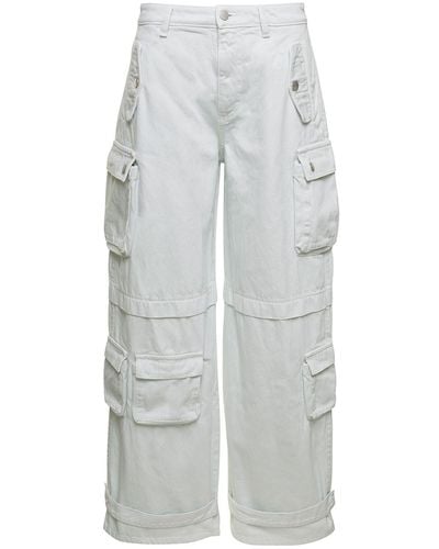 ICON DENIM 'Rosalia' Low Waisted Cargo Jeans With Patch Pockets - Grey