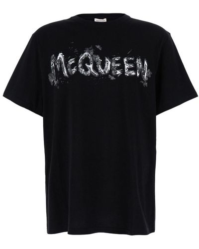 Alexander McQueen Graffiti Floral - Black