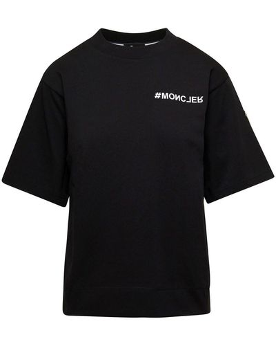 3 MONCLER GRENOBLE Crewneck T-Shirt With Logo - Black