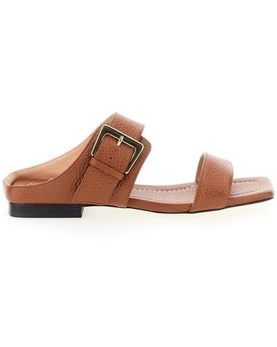Pollini Sandals With Maxi Buckle - Brown