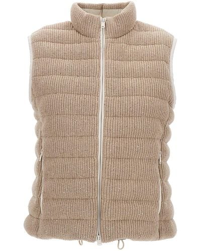 Brunello Cucinelli Sequined Padded Gilet - Natural