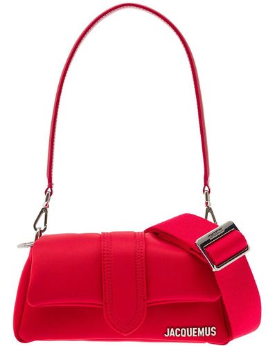 Jacquemus 'le Petit Bambimou' Shoulder Bag With Metal Logo Lettering In Nylon - Red