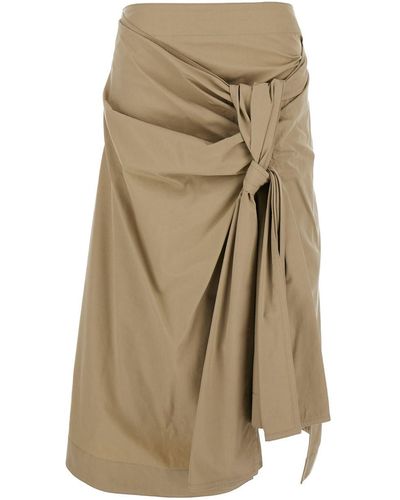 Bottega Veneta Skirt With Front Knot - Natural