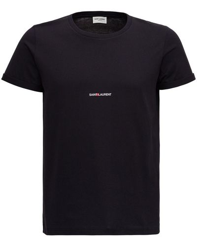 Buy CHANEL logo cut and sew short sleeve T-shirt 16 black P4397