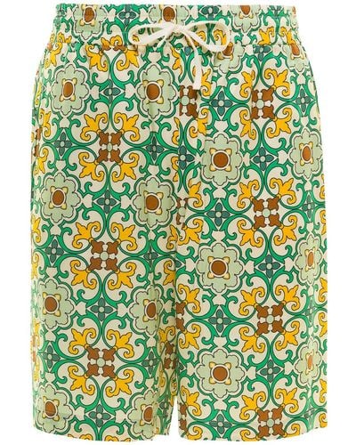 Drole de Monsieur Shorts Faïence With Graphic Print All-Ove - Green