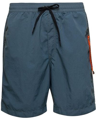 Parajumpers 'Mitch' Swim Trunks With Key Chain Detail - Blue
