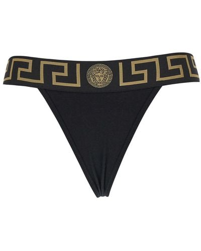 Versace Underwear With Greca And Medusa Detail - Black