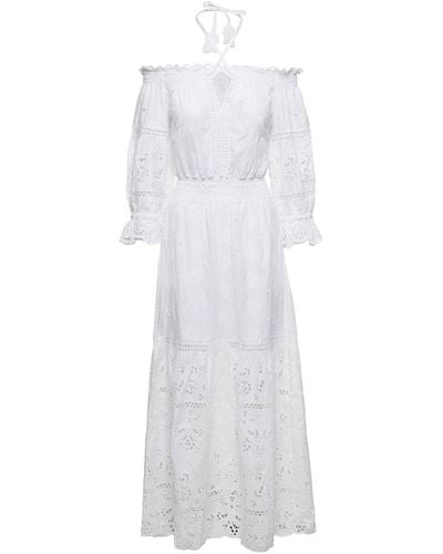Temptation Positano Embroidered Off-Shoulder Maxi Dress - White