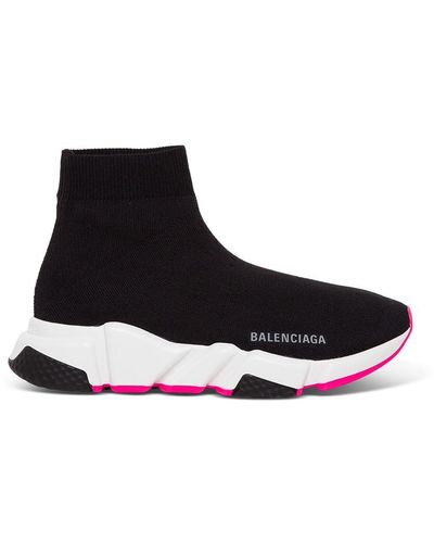Balenciaga Sneaker Speed con Suola Rosa - Nero