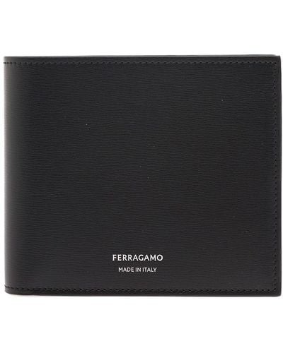 Ferragamo Bifold Wallet With Logo Lettering - Black
