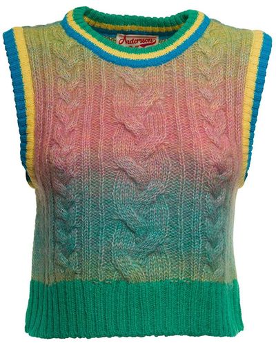 ANDERSSON BELL Woman Jesse Gradation In Cable Knit Vest - Multicolor