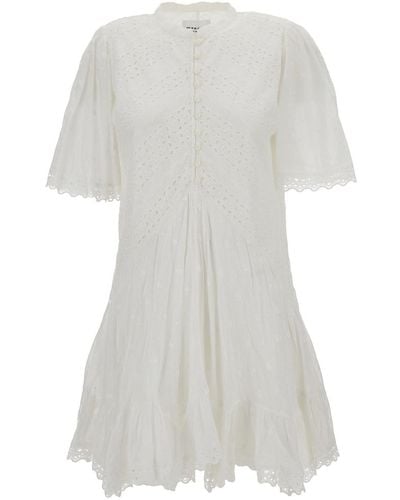 Isabel Marant Slayae Broderie Anglaise Mini Dress - White