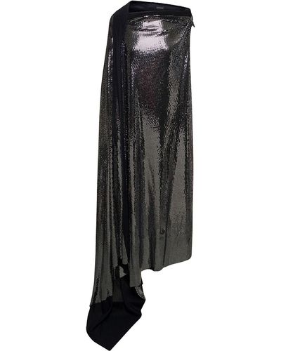 Balenciaga Metallic Effect Midi Dress - Black
