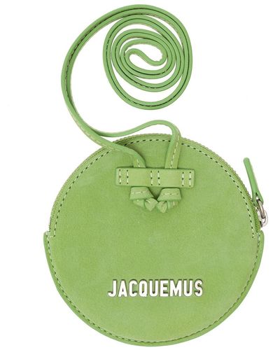 Jacquemus 'le Pitchou' Circular Pouch Bag In Leather Man - Green