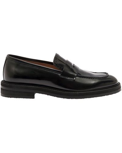Pollini Slip-on Loafers In Smooth Leather - Black