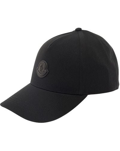 Moncler Baseball Cap With Logo Patch - Black