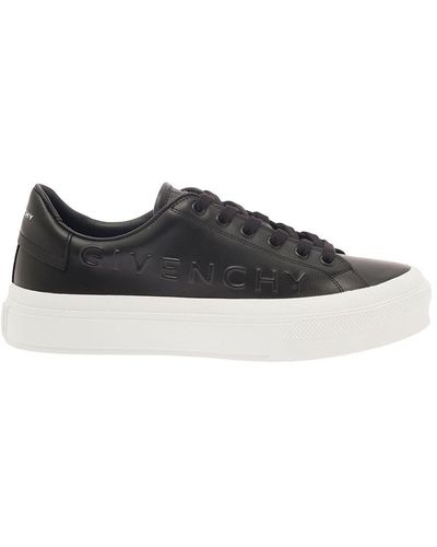 Givenchy Woman's City Sport White Leather Trainers - Black
