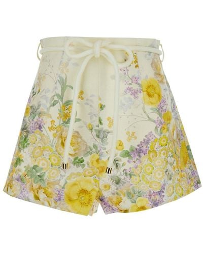 Zimmermann Bermuda Shorts With Floral Print - White