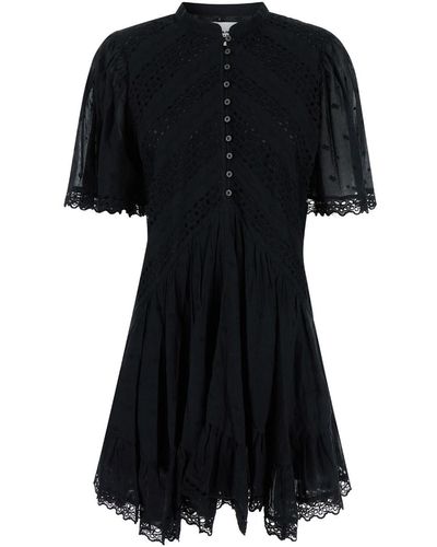 Isabel Marant Embriodered Mini Dress - Black