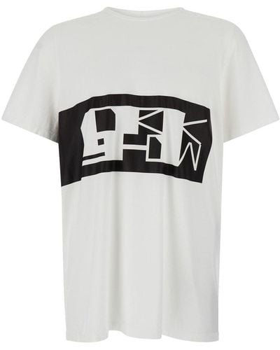 Rick Owens T-Shirt With Contrasting Logo Print - White