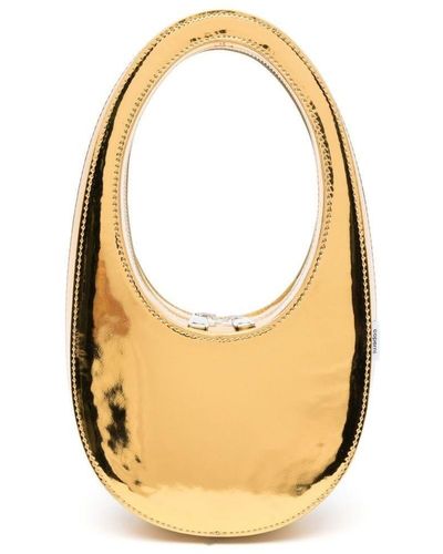 Coperni 'Swipe' Mini Golden Handbag With Embossed Logo - Metallic