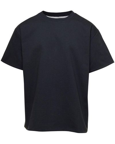 Bottega Veneta T-Shirt With Striped Lining - Blue