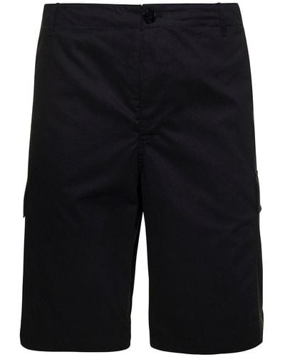 KENZO Cargo Shorts With Logo Patch - Blue