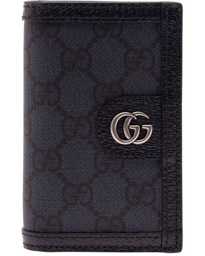 Gucci 'Ophidia' Long And Dark Card-Holder With Gg Detail In - Blue