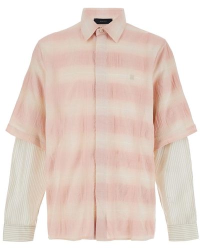 Amiri And Shirt With Double-Layer Sleeves - Pink