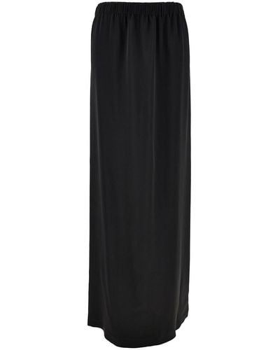 Fabiana Filippi Long Skirt With Elastic Waistband And Split - Black
