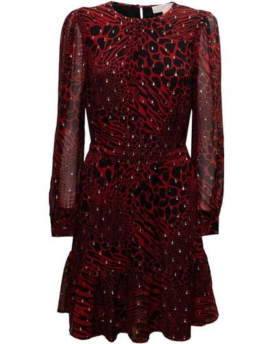 MICHAEL Michael Kors Animalier Dress With Metallic Polka Dots Details M - Red