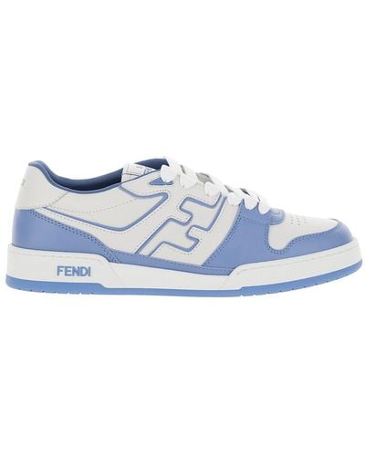 Fendi 'Match' And Light Low-Top Sneakers With Ff Detail In - White