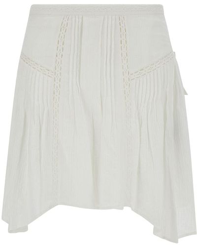 Isabel Marant 'jorena' Mini White Asymmetric Skirt In Cotton Blend Woman