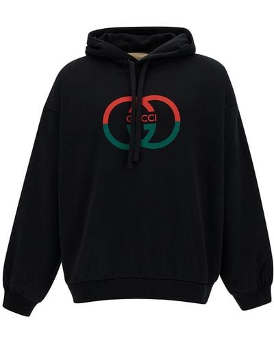 Gucci Logo-print Relaxed-fit Cotton-jersey Hoody - Black