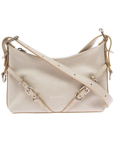Givenchy 'Mini Voyou' Shoulder Bag With Buckles Embellishment In - Natural