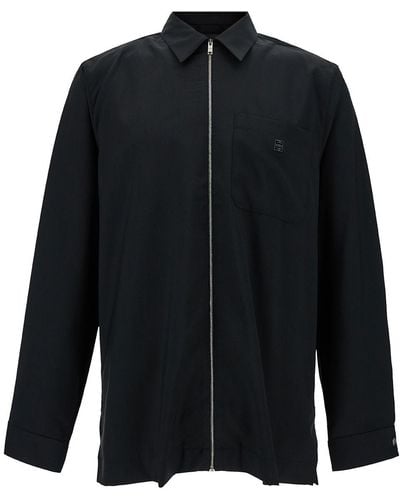 Givenchy Shirt With Zip Closure And 4G Logo - Blue