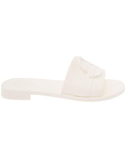 Moncler 'Mon' Slide With Heel - White