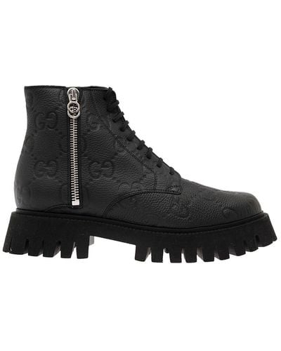 Gucci M Novo Bootie Gg Lther Rs - Black
