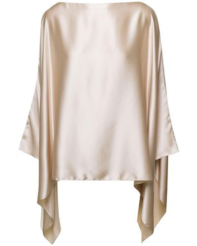 Gianluca Capannolo Top Blouse Satin Effect In Silk Woman - Natural
