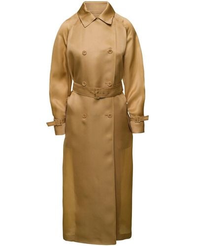 Max Mara Trench Coat Double-Breasted - Natural